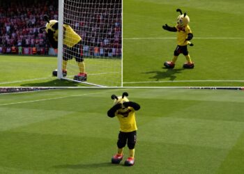 Watford Mascot Welcomes Southampton To Vicarage Road By Pretending To Spy On Them